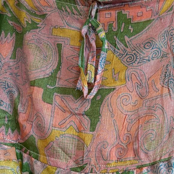 Vintage silk midi skirt asymmetrical hem - Picture 6 of 10